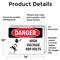 Signmission High Voltage 480 Volts Danger Sign, Vinyl Decal, 14in W x 10in L, 2PK OS-2PACK-DS-D-1014-L-2200 - alternate 2